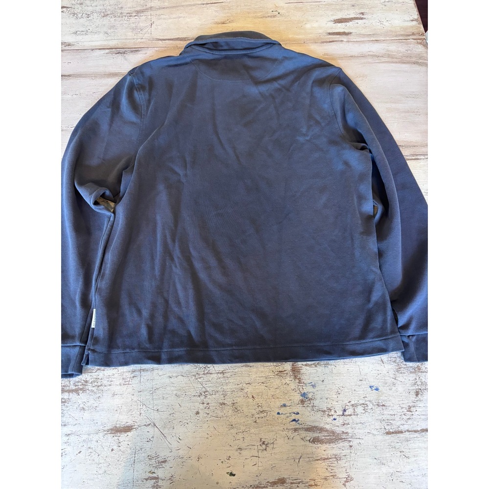 LARSSON & CO quarter zip pullover men size XL blue cotton blend long sleeve - Picture 2 of 10